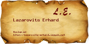 Lazarovits Erhard névjegykártya